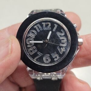 Ladies Avon Light-up watch with clear case. New batteries installed.